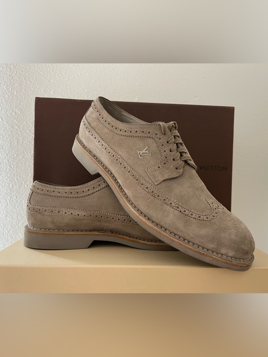 Louis Vuitton Suede Brogue Derby Shoes